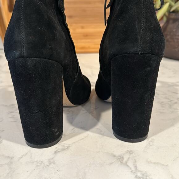 Sam Edelman Yvie Boot Black Suede lace up sexy avant-garde night out size 7 - Picture 6 of 10